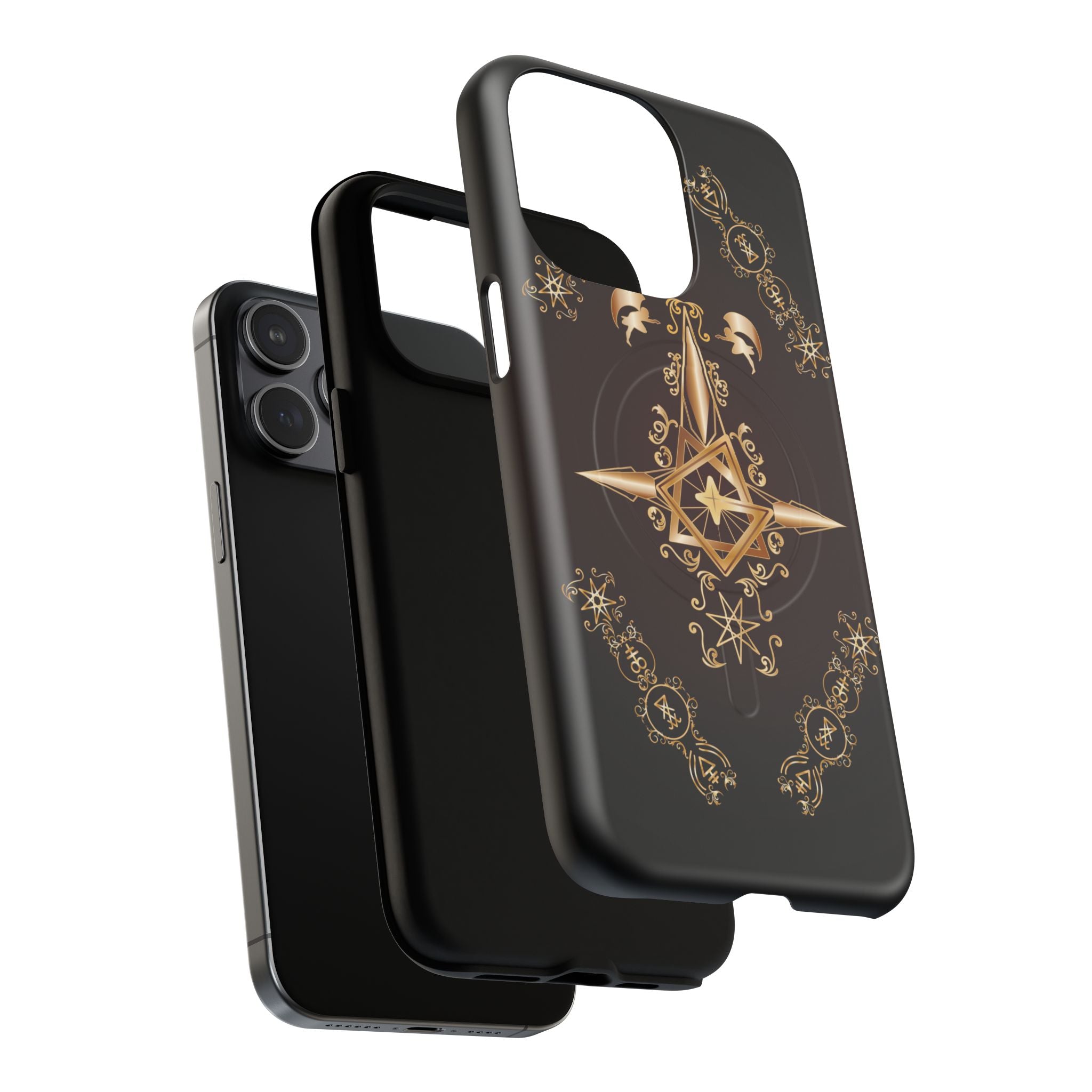 Magnetic Ecclesiarch Sigil Black Red and Gold Ceremonial Phone Case