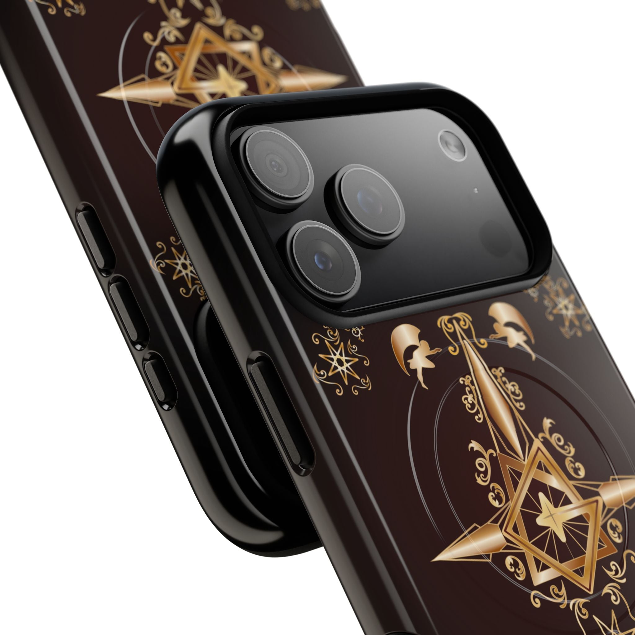 Magnetic Ecclesiarch Sigil Black Red and Gold Ceremonial Phone Case