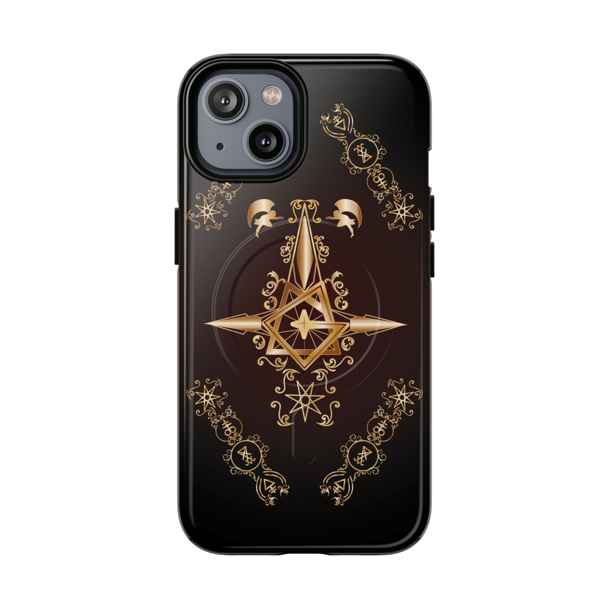 Magnetic Ecclesiarch Sigil Black Red and Gold Ceremonial Phone Case