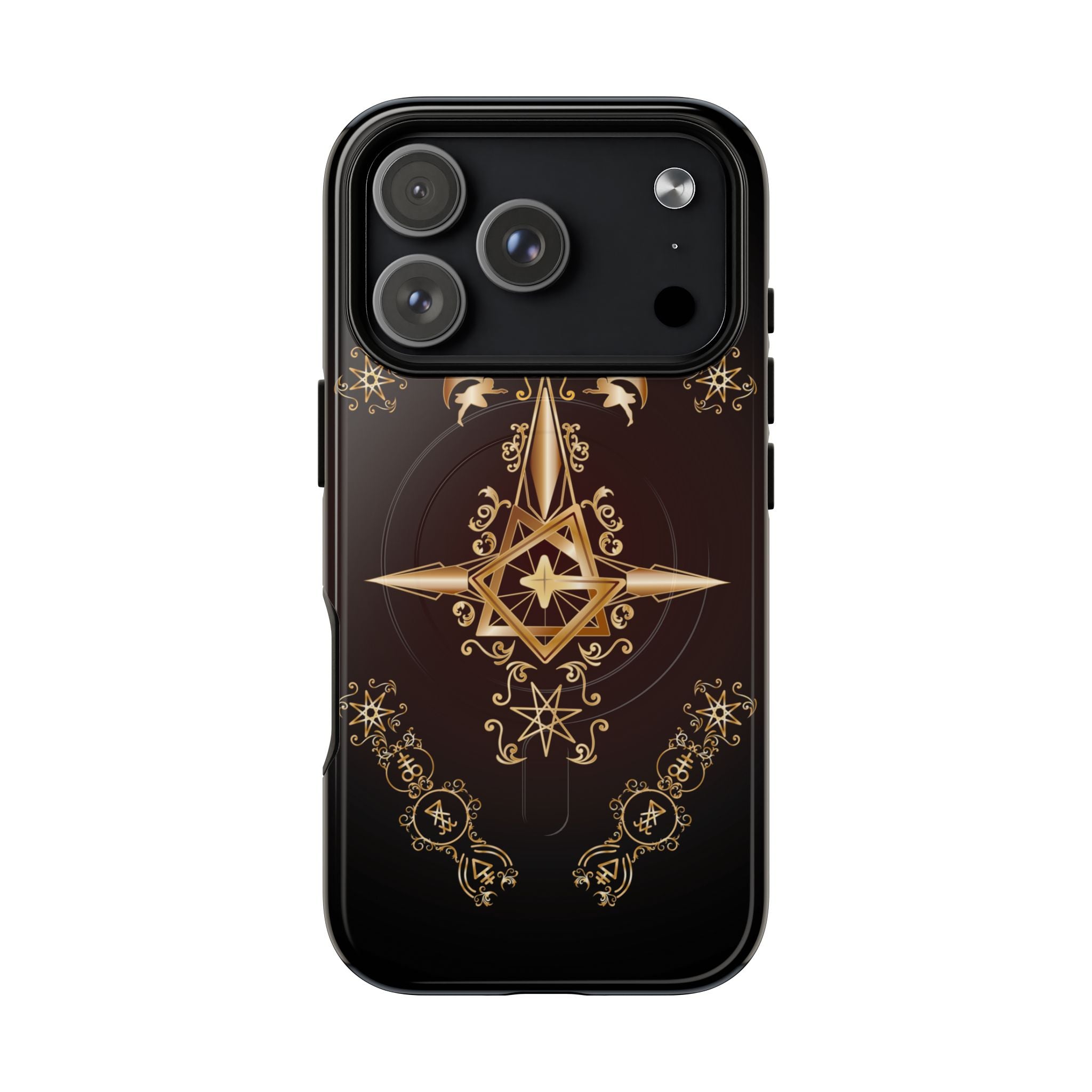 Magnetic Ecclesiarch Sigil Black Red and Gold Ceremonial Phone Case