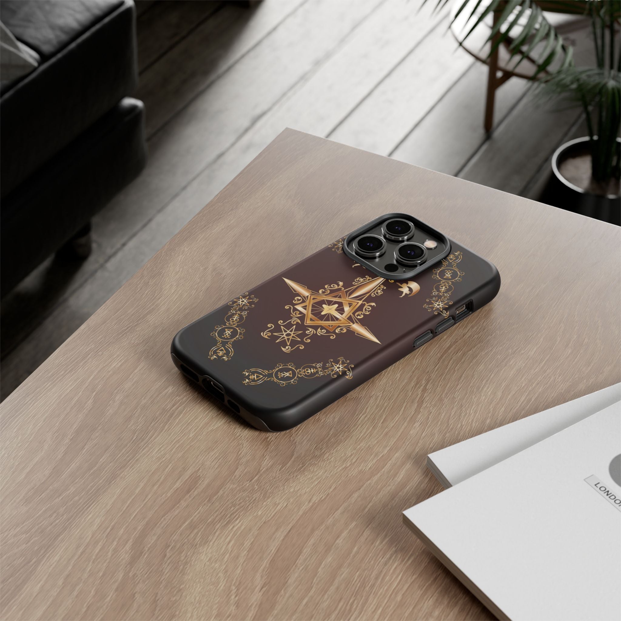 Iphone Ecclesiarch Sigil Black Red and Gold Ceremonial Phone Case