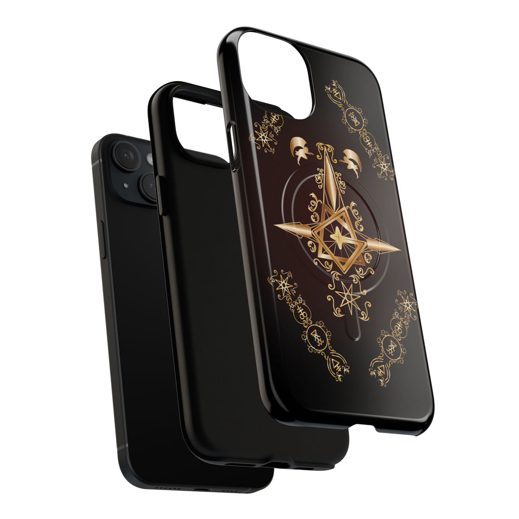 Magnetic Ecclesiarch Sigil Black Red and Gold Ceremonial Phone Case