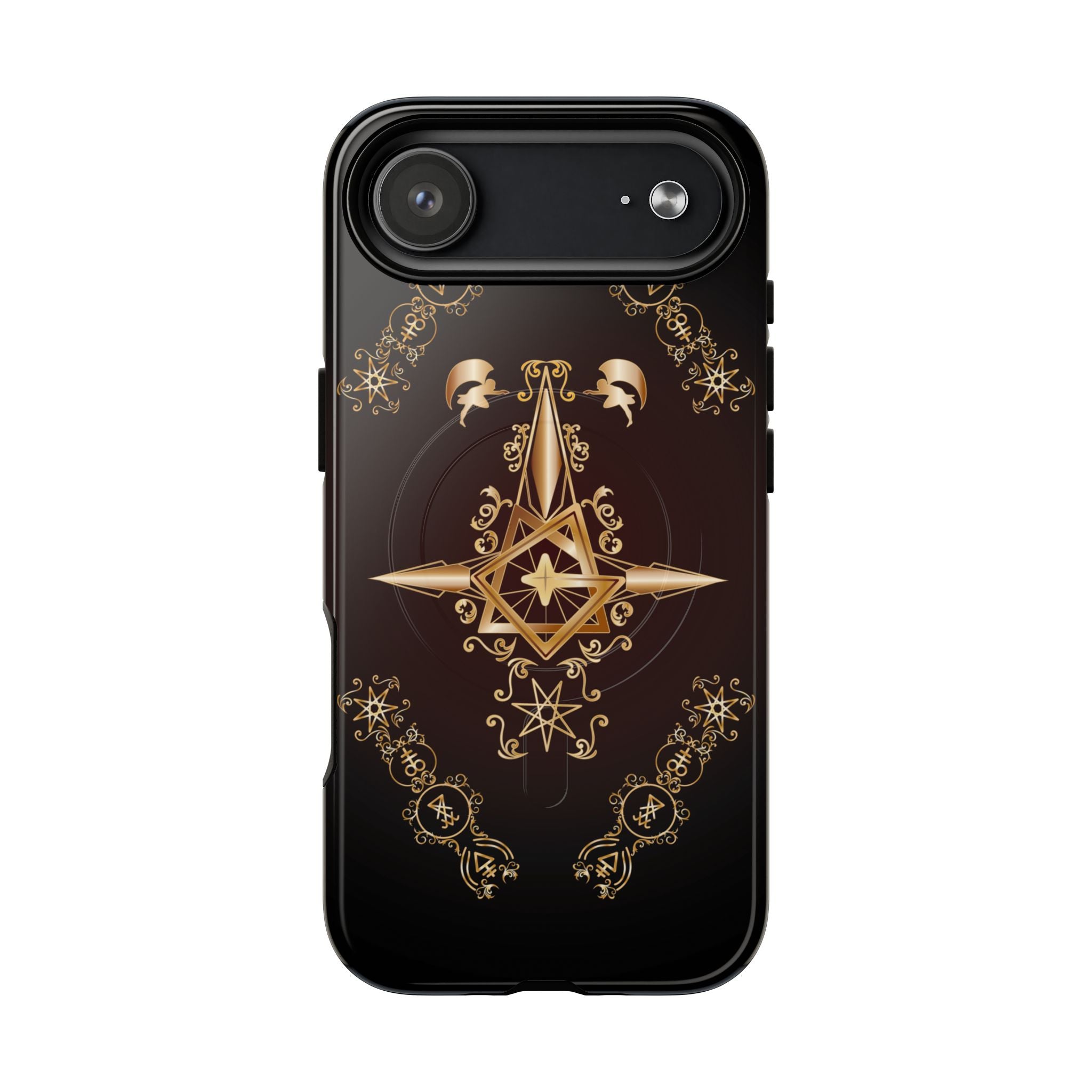 Magnetic Ecclesiarch Sigil Black Red and Gold Ceremonial Phone Case