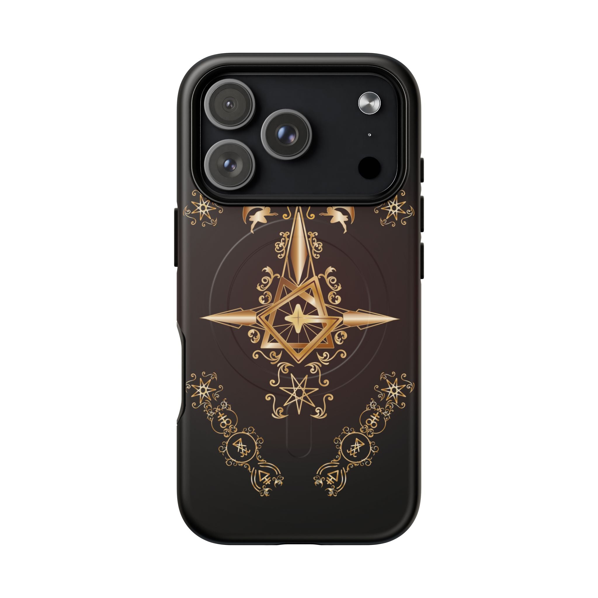 Magnetic Ecclesiarch Sigil Black Red and Gold Ceremonial Phone Case