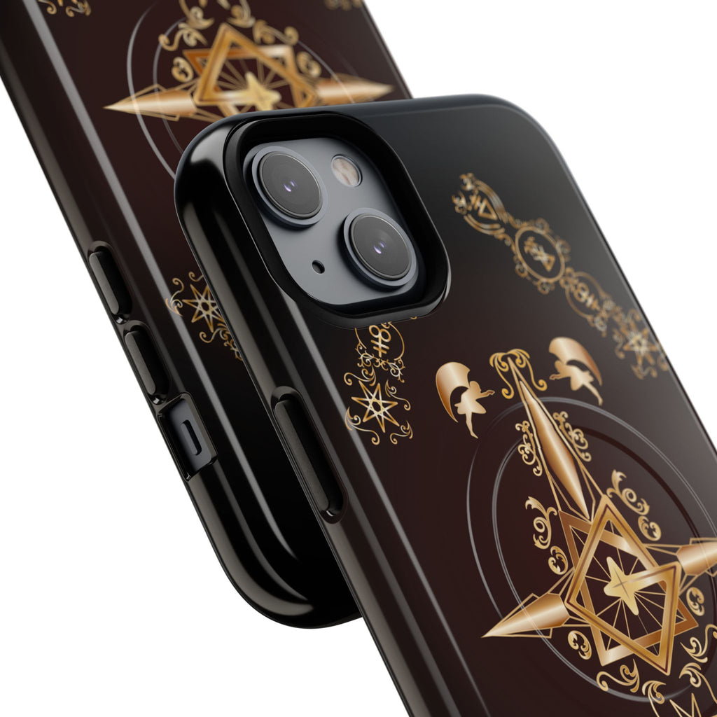 Magnetic Ecclesiarch Sigil Black Red and Gold Ceremonial Phone Case