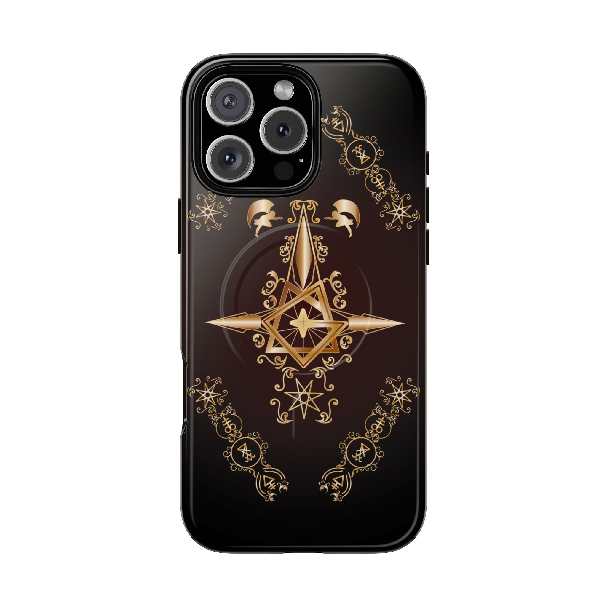 Magnetic Ecclesiarch Sigil Black Red and Gold Ceremonial Phone Case
