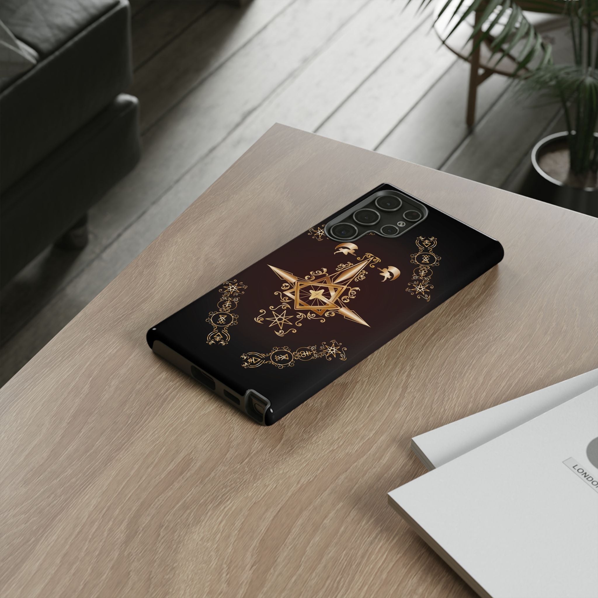 Android Ecclesiarch Sigil Black Red and Gold Ceremonial Phone Case